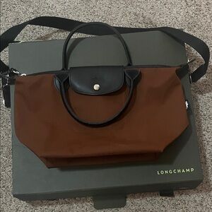 Longchamp Brown and Black Handbag
